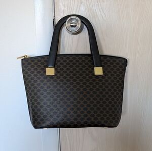 Celine - Black - Macadam Tote Bag - Vintage - PVC Leather - Great